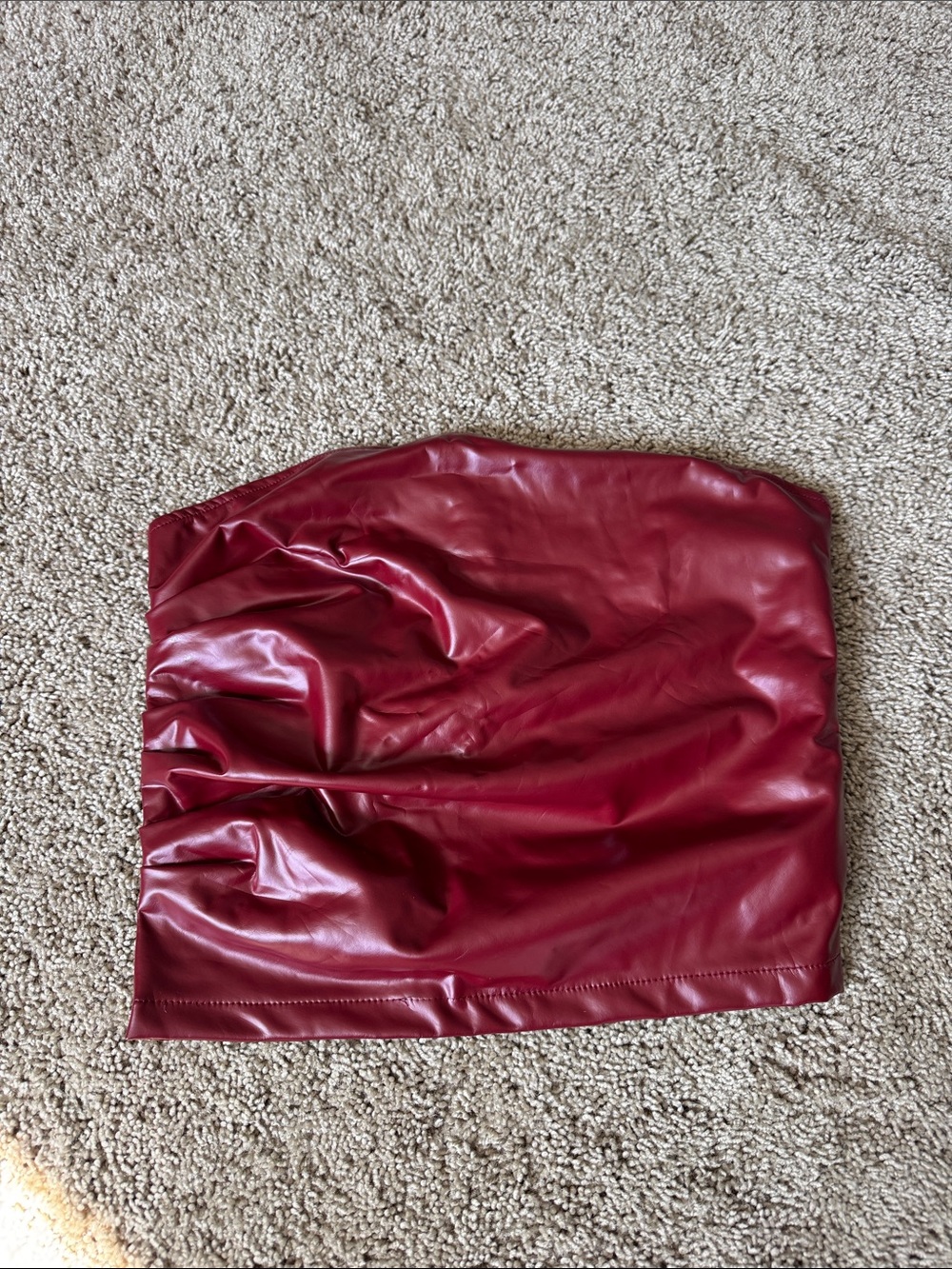 Red Leather Tube Top